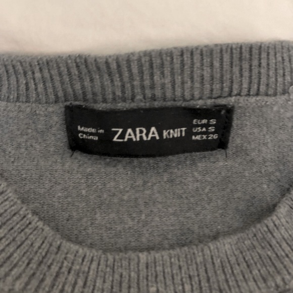 Zara Long Sleeve Grey Sweater Size Size S - Picture 5 of 5